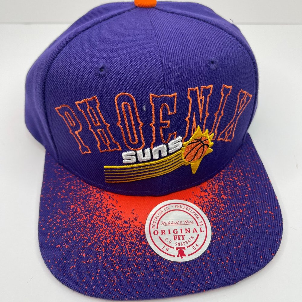 NEW Phoenix Suns Mitchell & Ness Purple Orange Spray Paint Snapback Hat
